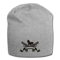 Triggered Logo Jersey Beanie - heather gray