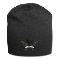 Triggered Logo Jersey Beanie - charcoal gray