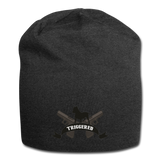 Triggered Logo Jersey Beanie - charcoal gray
