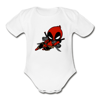 Character #11 Organic Short Sleeve Baby Bodysuit - white