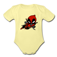 Character #11 Organic Short Sleeve Baby Bodysuit - washed yellow