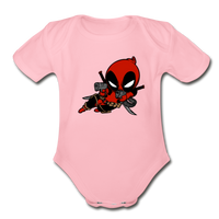 Character #11 Organic Short Sleeve Baby Bodysuit - light pink