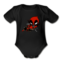 Character #11 Organic Short Sleeve Baby Bodysuit - black