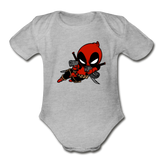 Character #11 Organic Short Sleeve Baby Bodysuit - heather gray