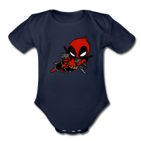 Character #11 Organic Short Sleeve Baby Bodysuit - dark navy
