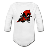Character #11 Organic Long Sleeve Baby Bodysuit - white