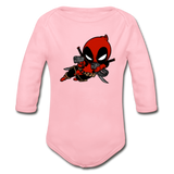 Character #11 Organic Long Sleeve Baby Bodysuit - light pink
