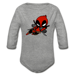 Character #11 Organic Long Sleeve Baby Bodysuit - heather gray