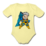 Character #12 Organic Short Sleeve Baby Bodysuit - washed yellow