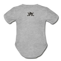 Character #12 Organic Short Sleeve Baby Bodysuit - heather gray