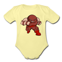 Character #13 Organic Short Sleeve Baby Bodysuit - washed yellow