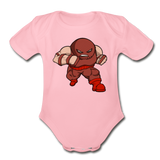 Character #13 Organic Short Sleeve Baby Bodysuit - light pink