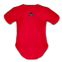 Character #13 Organic Short Sleeve Baby Bodysuit - red