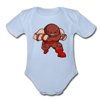 Character #13 Organic Short Sleeve Baby Bodysuit - sky
