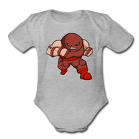 Character #13 Organic Short Sleeve Baby Bodysuit - heather gray