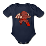 Character #13 Organic Short Sleeve Baby Bodysuit - dark navy