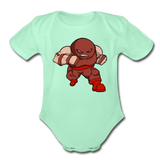 Character #13 Organic Short Sleeve Baby Bodysuit - light mint