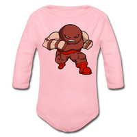 Character #13 Organic Long Sleeve Baby Bodysuit - light pink