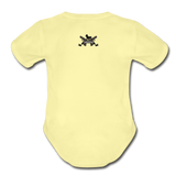 Character #14 Organic Short Sleeve Baby Bodysuit - washed yellow