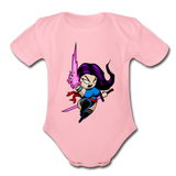 Character #14 Organic Short Sleeve Baby Bodysuit - light pink