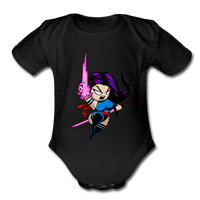 Character #14 Organic Short Sleeve Baby Bodysuit - black