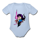 Character #14 Organic Short Sleeve Baby Bodysuit - sky