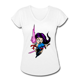 Character #14 Women's Tri-Blend V-Neck T-Shirt - white