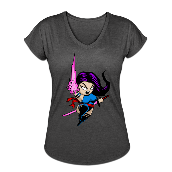 Character #14 Women's Tri-Blend V-Neck T-Shirt - deep heather