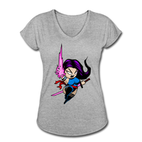 Character #14 Women's Tri-Blend V-Neck T-Shirt - heather gray