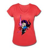 Character #14 Women's Tri-Blend V-Neck T-Shirt - heather red
