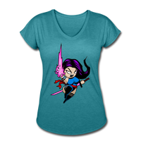 Character #14 Women's Tri-Blend V-Neck T-Shirt - heather turquoise