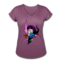 Character #14 Women's Tri-Blend V-Neck T-Shirt - heather plum