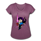 Character #14 Women's Tri-Blend V-Neck T-Shirt - heather plum