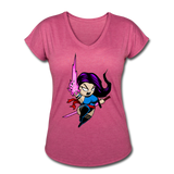 Character #14 Women's Tri-Blend V-Neck T-Shirt - heather raspberry
