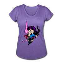 Character #14 Women's Tri-Blend V-Neck T-Shirt - purple heather