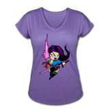 Character #14 Women's Tri-Blend V-Neck T-Shirt - purple heather