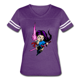 Character #14 Women’s Vintage Sport T-Shirt - vintage purple/white