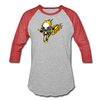 Character #15 Baseball T-Shirt - heather gray/red
