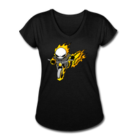 Character #15 Women's Tri-Blend V-Neck T-Shirt - black