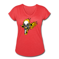 Character #15 Women's Tri-Blend V-Neck T-Shirt - heather red