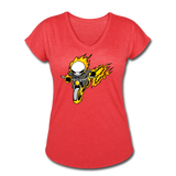 Character #15 Women's Tri-Blend V-Neck T-Shirt - heather red