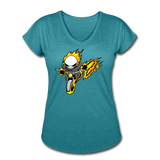 Character #15 Women's Tri-Blend V-Neck T-Shirt - heather turquoise