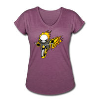 Character #15 Women's Tri-Blend V-Neck T-Shirt - heather plum