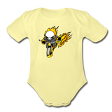 Character #15 Organic Short Sleeve Baby Bodysuit - washed yellow