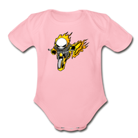 Character #15 Organic Short Sleeve Baby Bodysuit - light pink