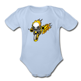 Character #15 Organic Short Sleeve Baby Bodysuit - sky