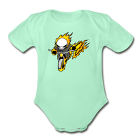 Character #15 Organic Short Sleeve Baby Bodysuit - light mint