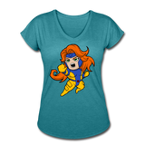 Character #16 Women's Tri-Blend V-Neck T-Shirt - heather turquoise