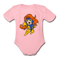 Character #16 Organic Short Sleeve Baby Bodysuit - light pink