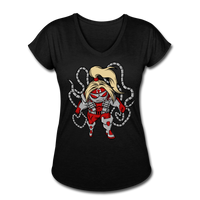 Character #17 Women's Tri-Blend V-Neck T-Shirt - black